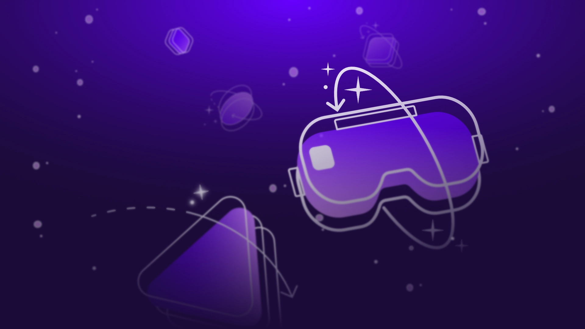 Illustrazione stilizzata di un'esperienza immersiva VR/AR